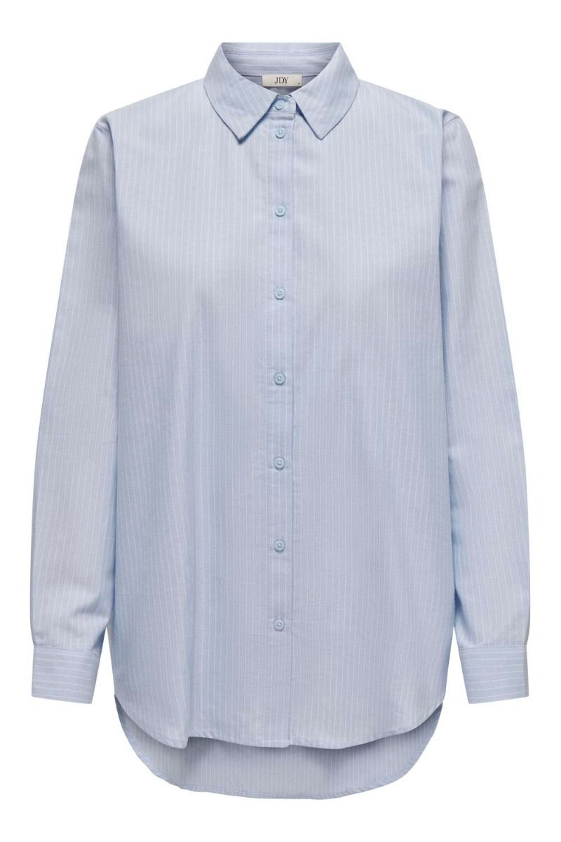 JDY - Skjorte - JDY Louis L/S Long Loose Shirt - Cashmere Blue