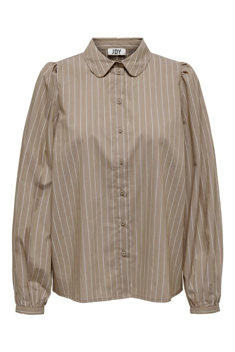 JDY - Skjorte - JDY Mio LS Gathering Shirt - Toasted Coconut/Cloud Dancer 