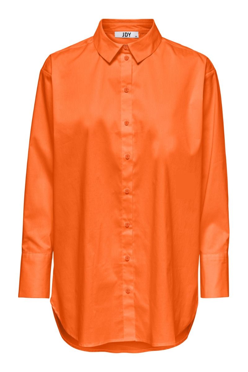 JDY - Skjorte - Mio L/S Long Shirt - Vibrant Orange