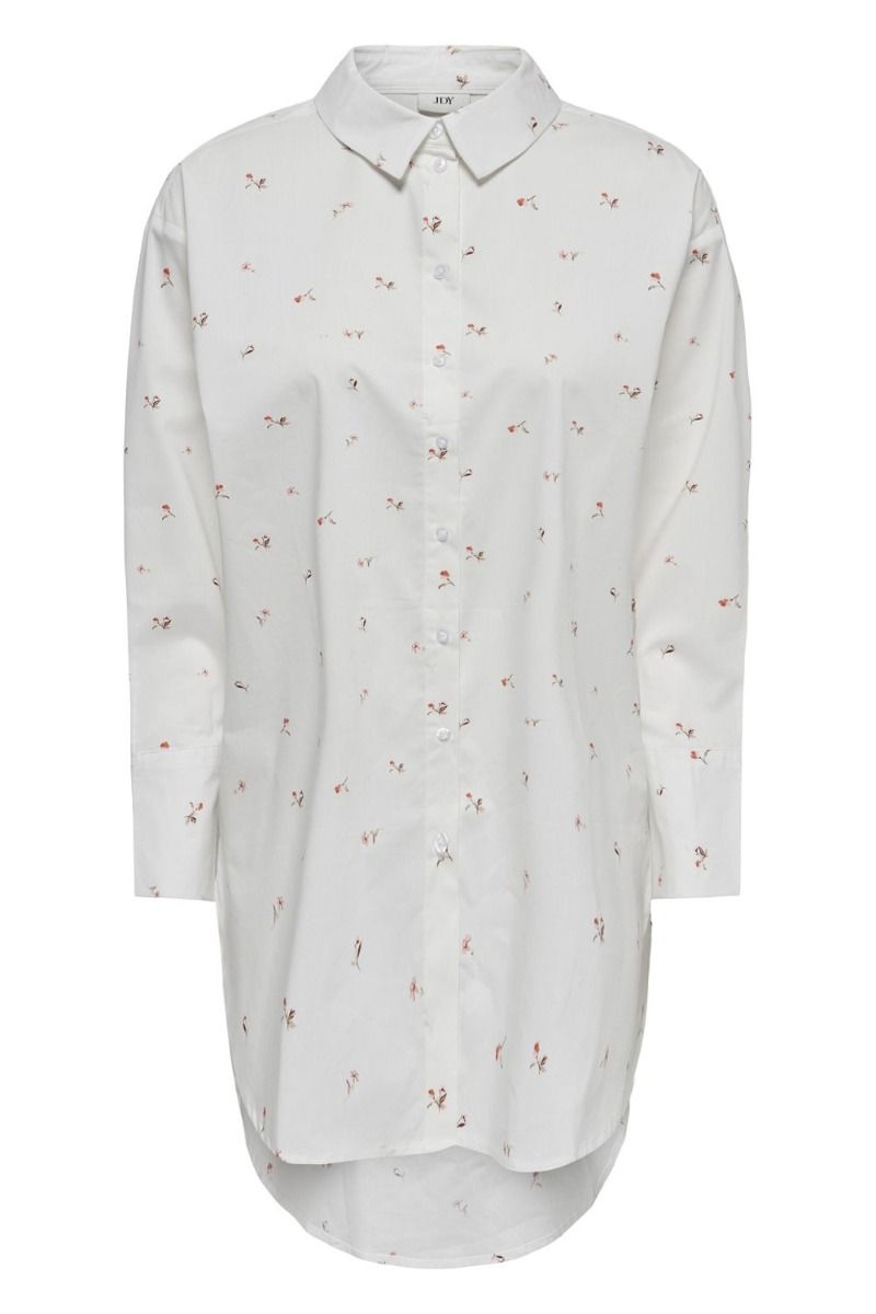 JDY - Skjorte - JDY Mio L/S Long Shirt - White/Flower