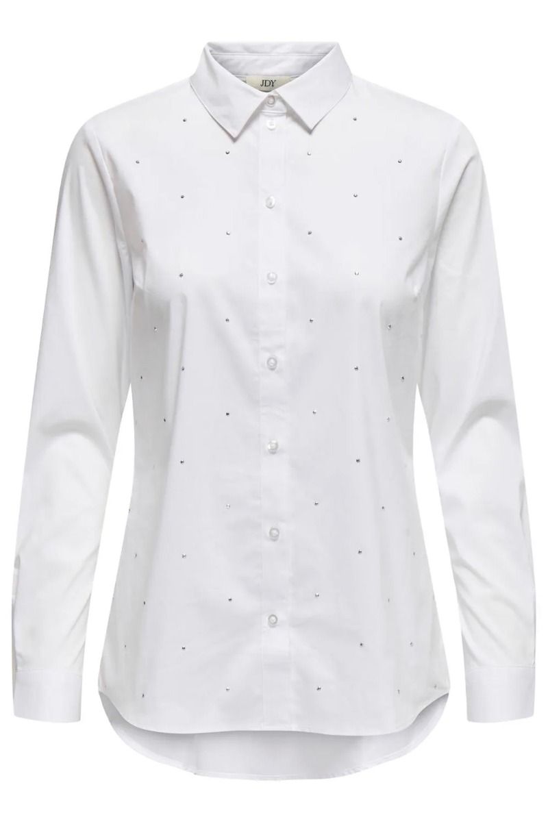 JDY - Skjorte - Jdy Mio L/S Studs Shirt - White