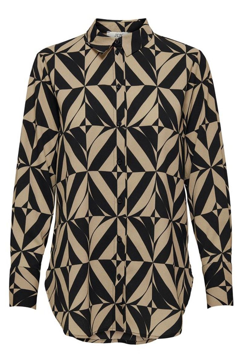 JDY - Skjorte - JDY Piper L/S Long Shirt - Dia Black