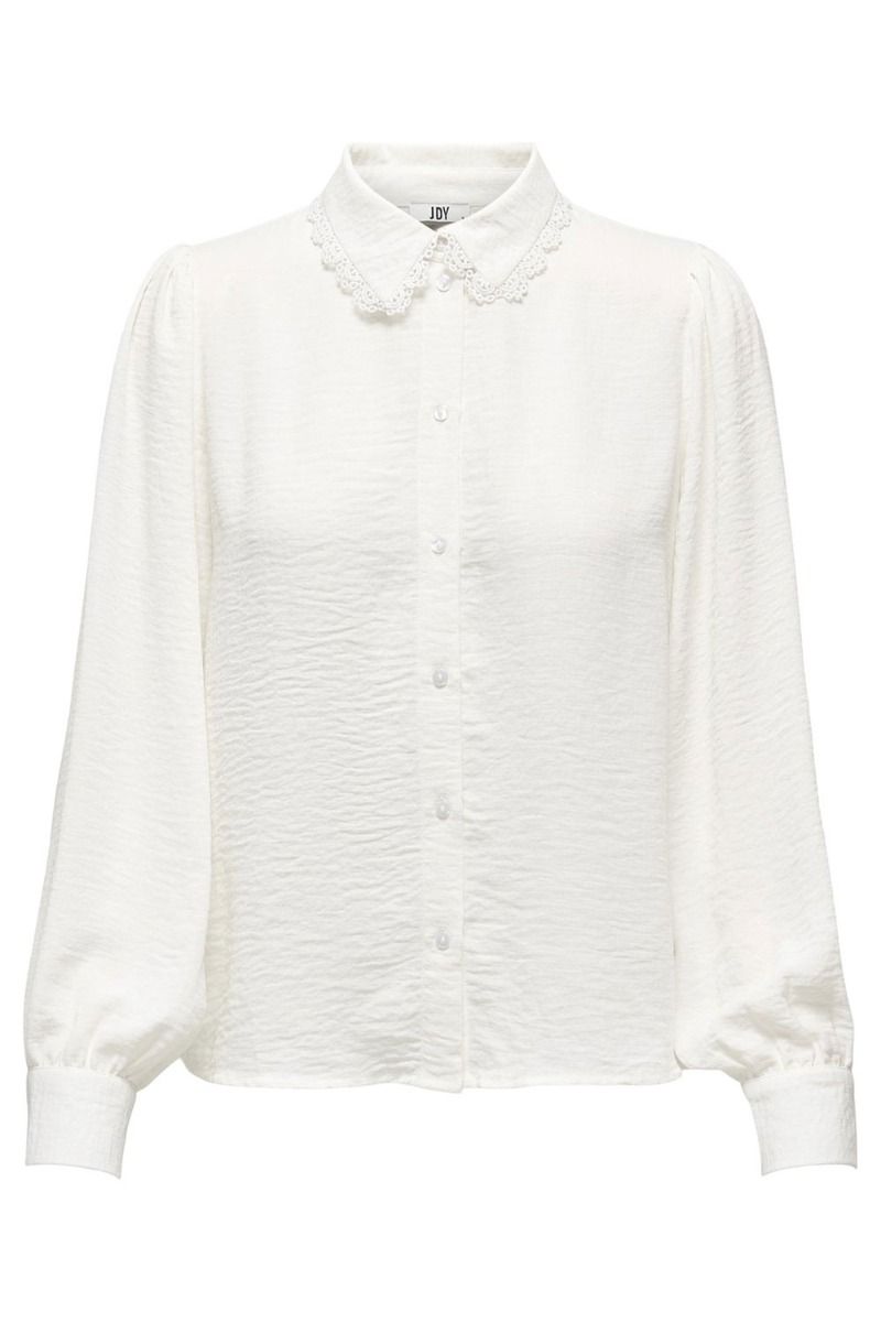 JDY - Skjorte - JDY Queen LS Collar Shirt - Cloud Dancer