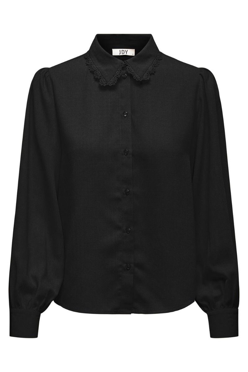 JDY - Skjorte - JDY Queen LS Collar Shirt - Black