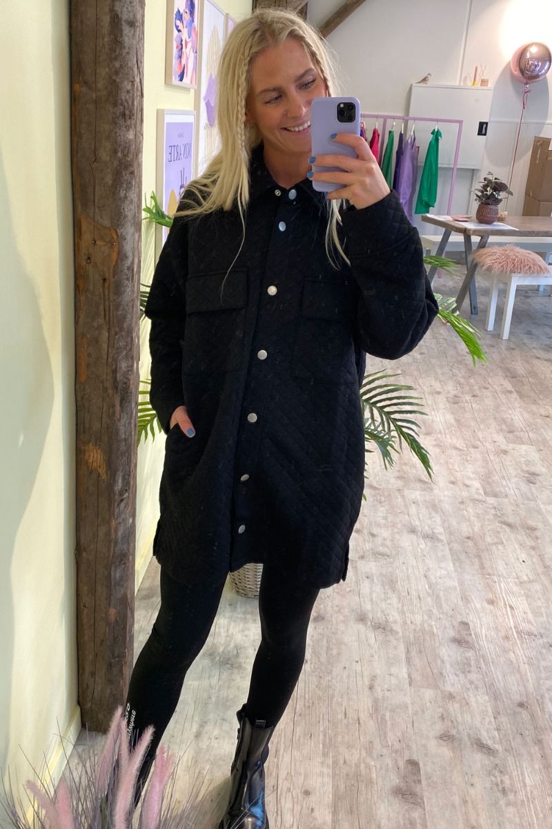 JDY - Skjorte - Ruth LS Quilt Coatigan - Black