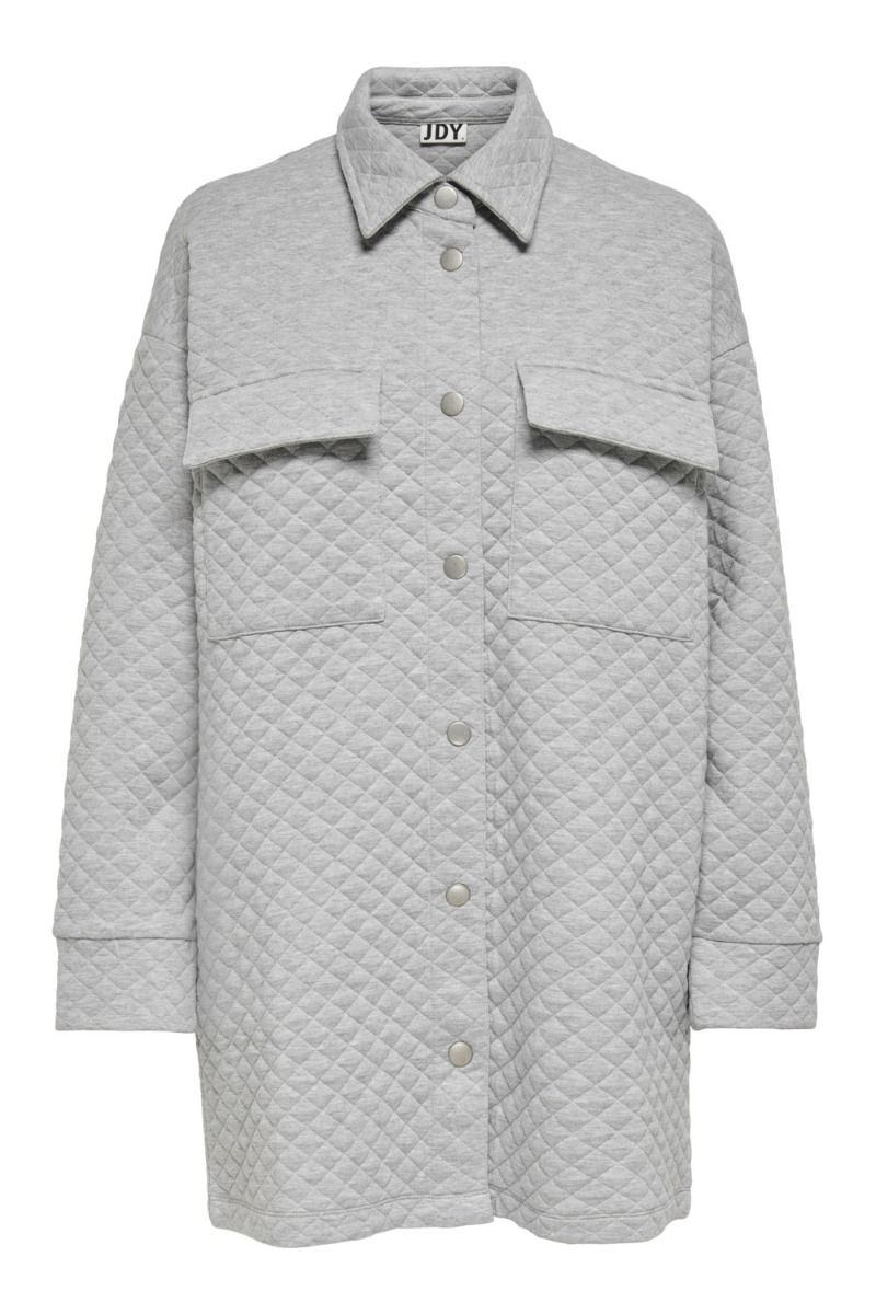 JDY - Skjorte - Ruth LS Quilt Coatigan - Light Grey Melange