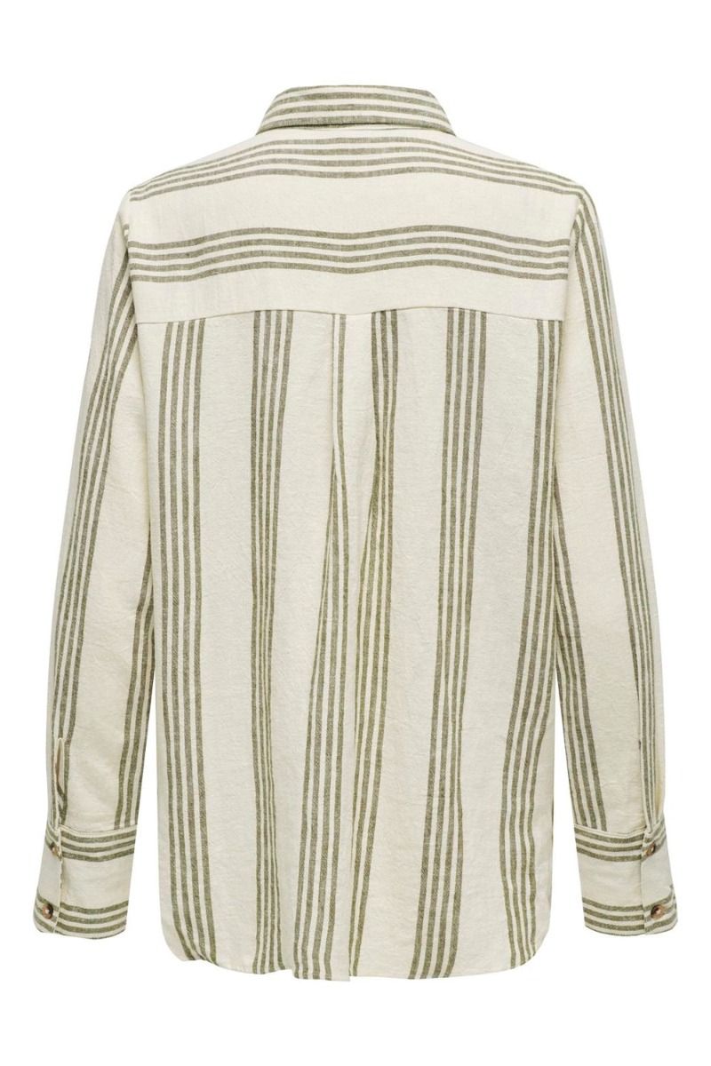 JDY - Skjorte - JDY Say Striped L/S Loose Shirt - Turtledove/Kalmata