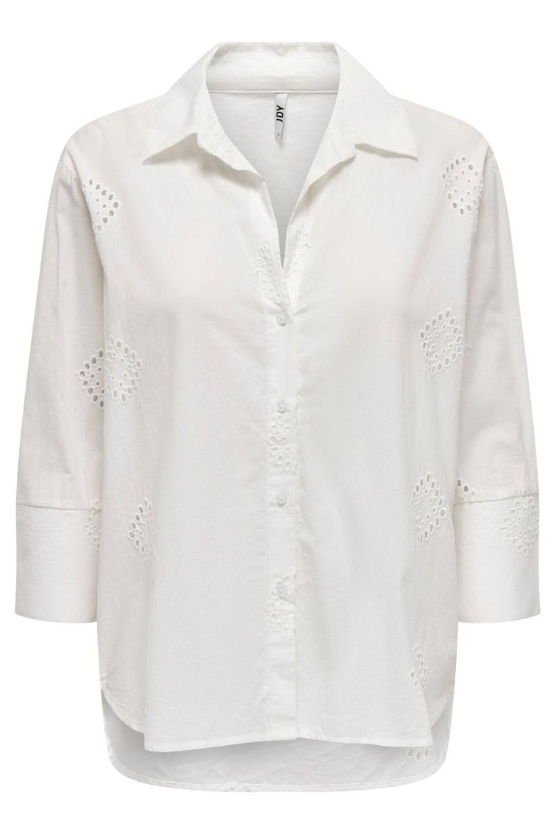 JDY - Skjorte - JDY Tallie 3/4 Long Shirt - Cloud Dancer