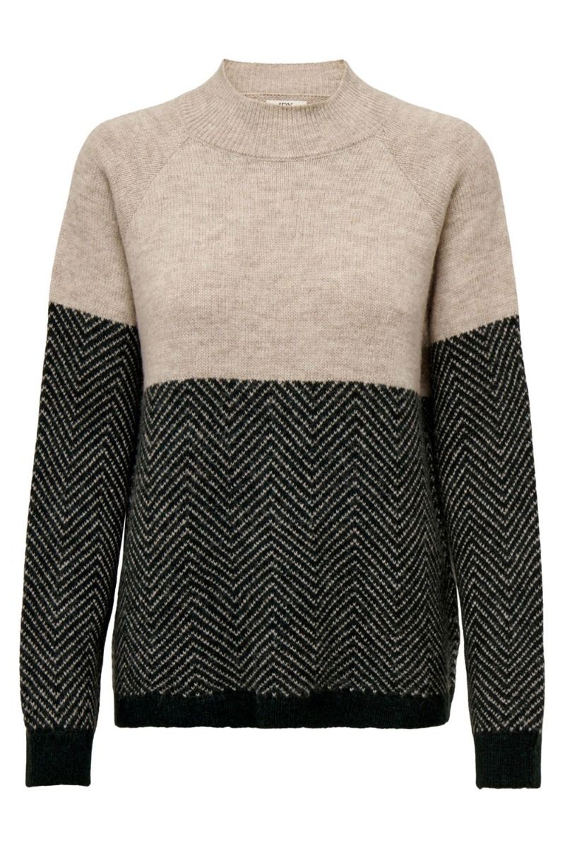 JDY - Strik - JDY Harmony Jaq L/S Hn Pullover Knt - Chateau Gray