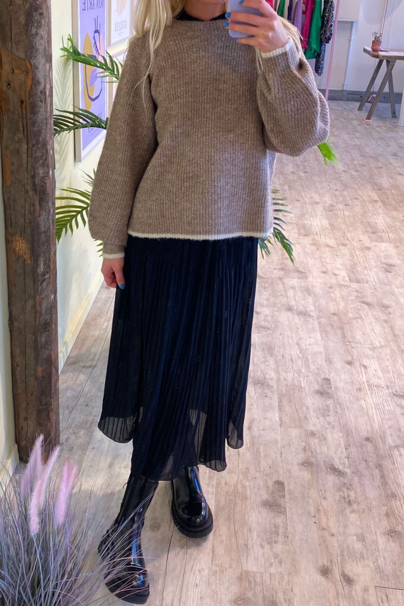 JDY - Strik - Ingeborg Life LS Contrast Pull Knt - Falcon