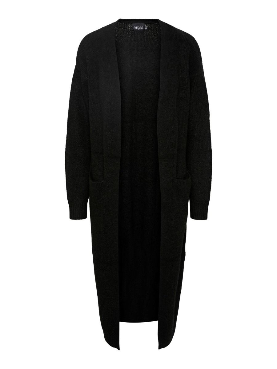 Pieces - Strik - PC Jennifer LS Long Knit Cardigan - Black