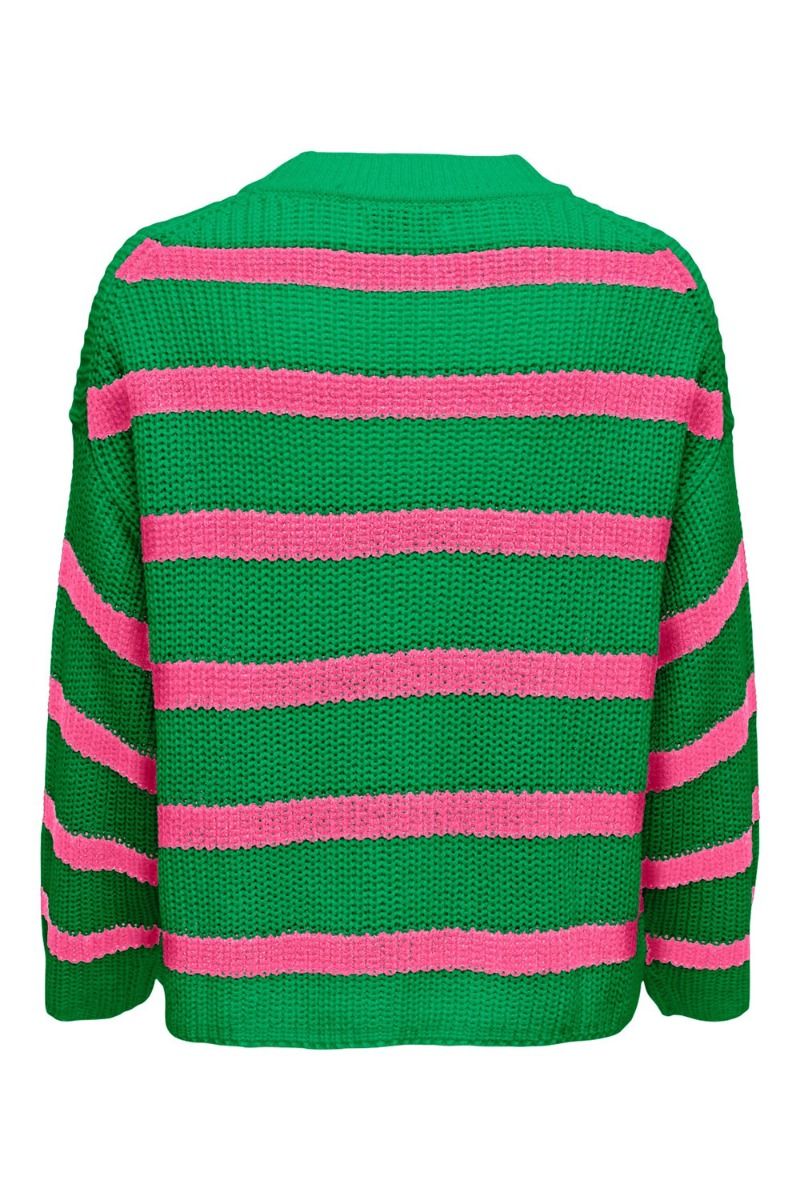 JDY - Strik - JDY Justy LS Stripe Pullover knit - Kelly Green 