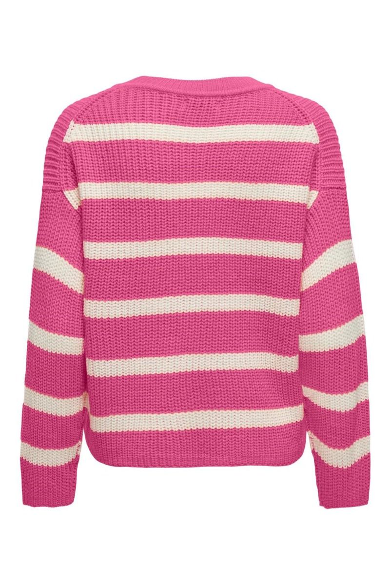JDY - Strik - JDY Justy L/S Stripe Pullover - Wild Orchid