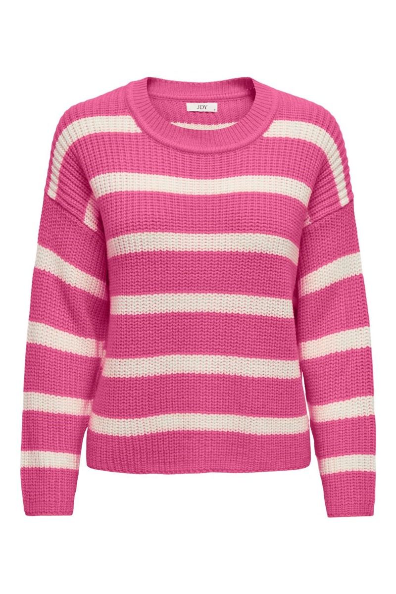 JDY - Strik - JDY Justy L/S Stripe Pullover - Wild Orchid