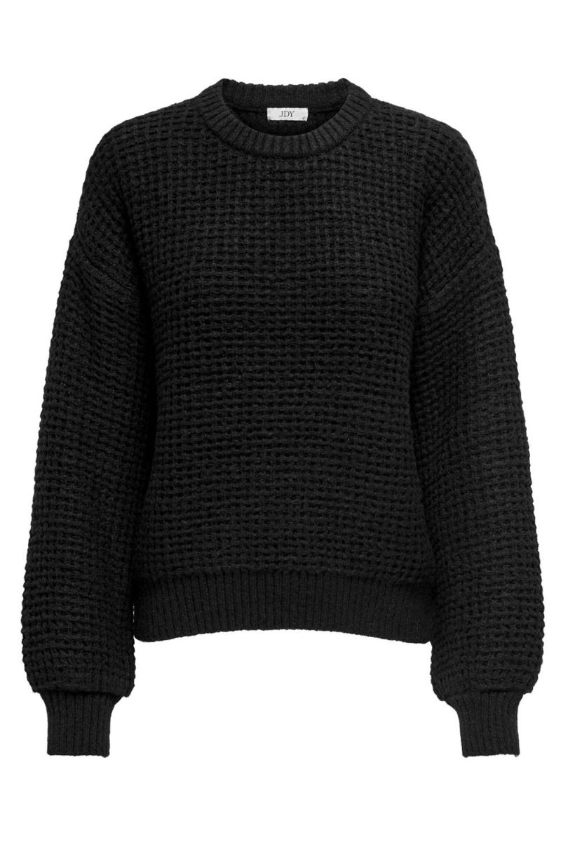 JDY - Strik - JDY Lasina Life L/S O-Neck Pullover - Black