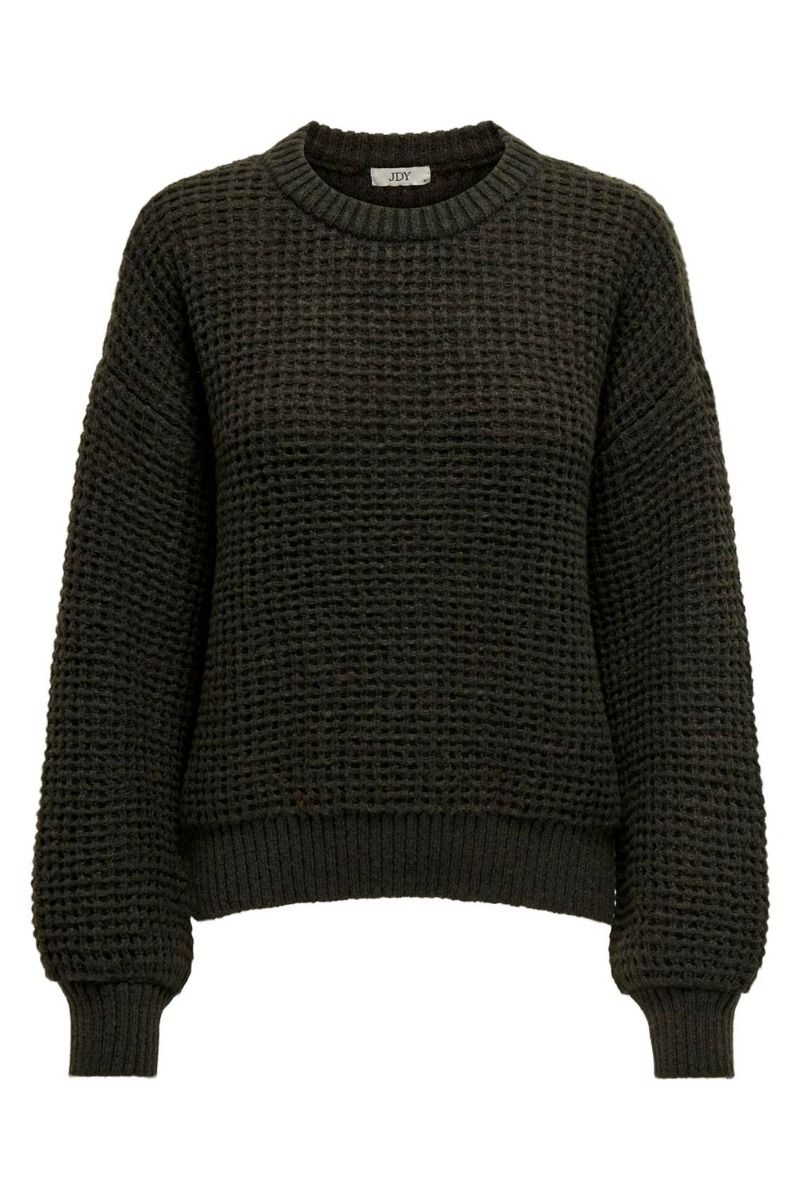 JDY - Strik - JDY Lasina Life L/S O-Neck Pullover - Black Olive
