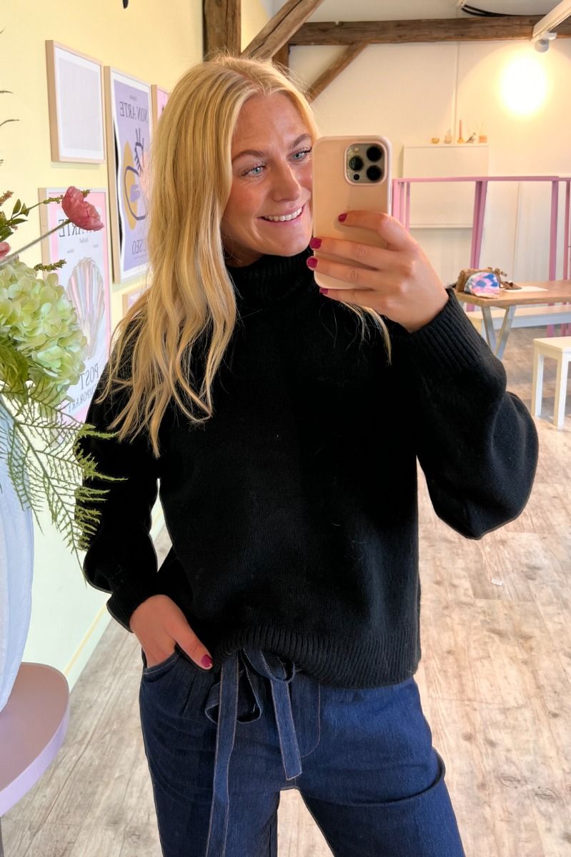 JDY - Strik - JDY Letty L/S Roll Neck Pullover Knt - Black