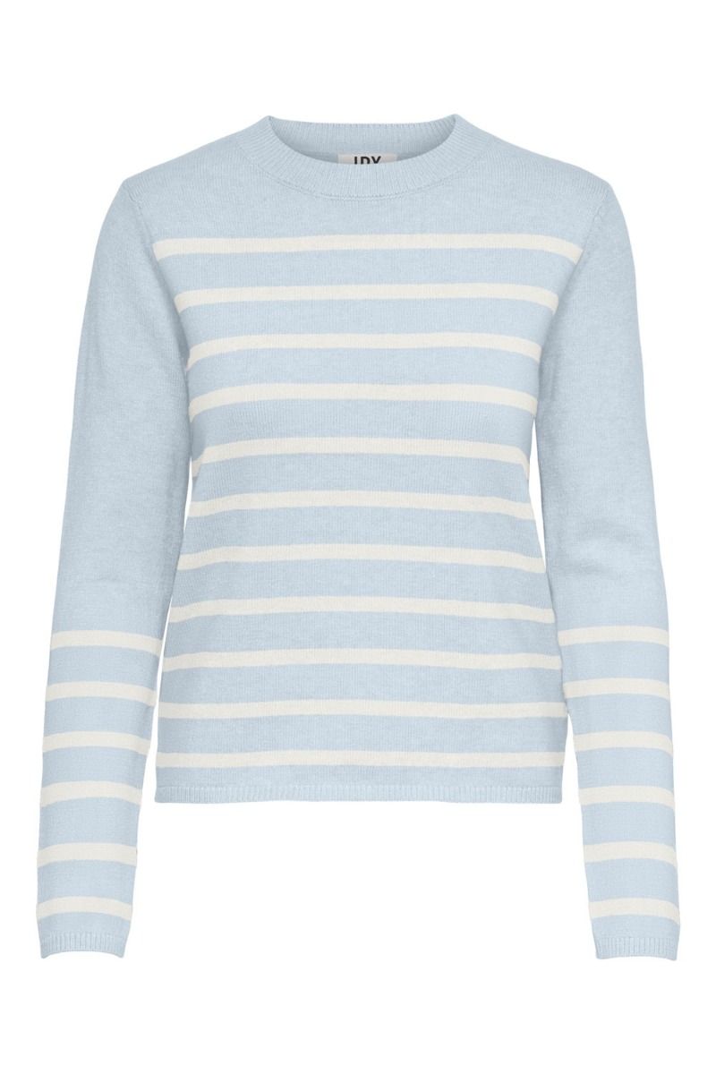 JDY - Strik - JDY Marco L/S Striped Pullover Knit - Cashmere Blue