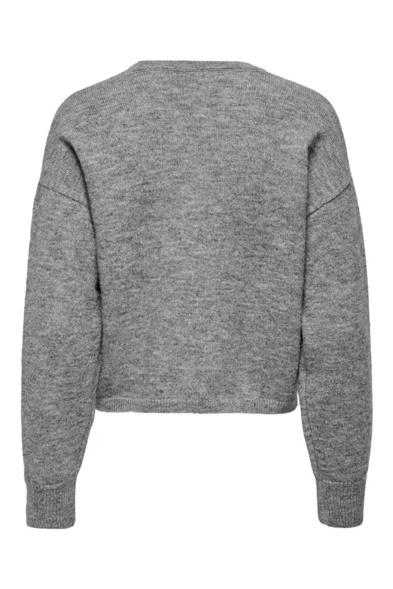 JDY - Strik - JDY Nami Life L/S Sparkle Pullover - Dark Grey Melange