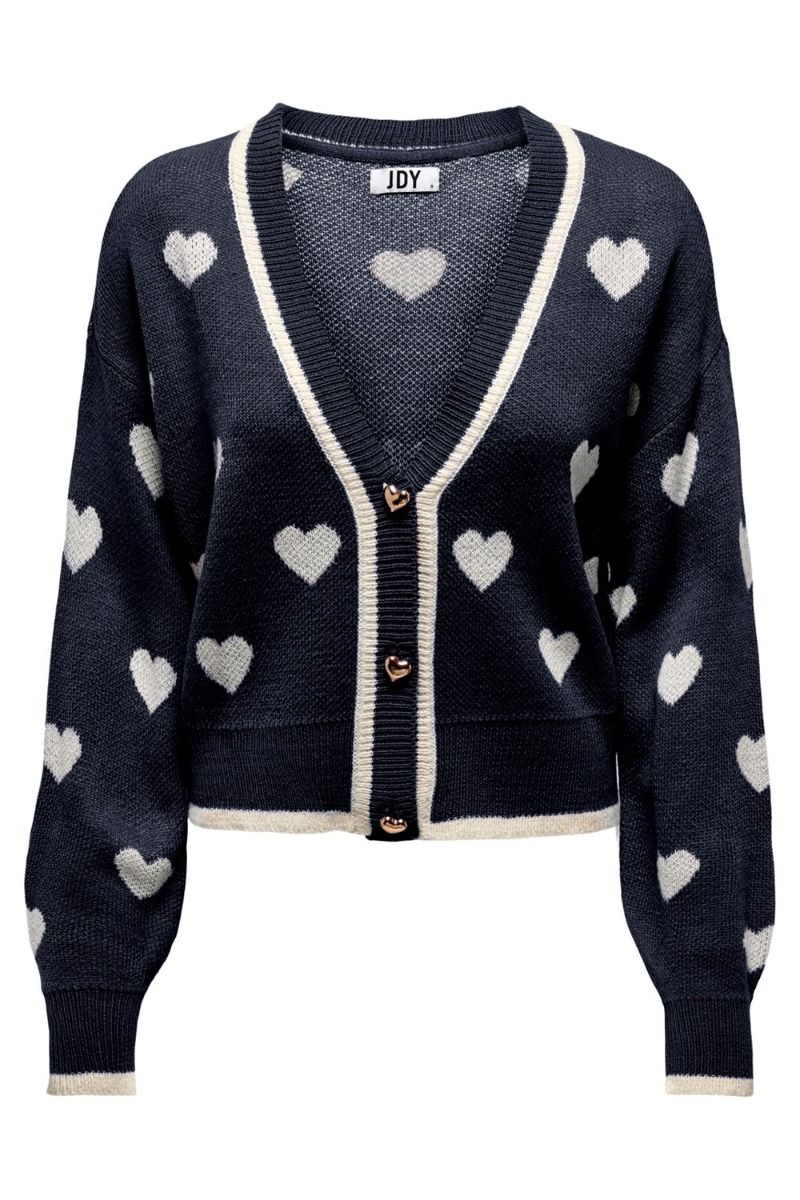 JDY - Strik - JDY Romance L/S JACQ. Short Cardigan Knit - Sky Captain