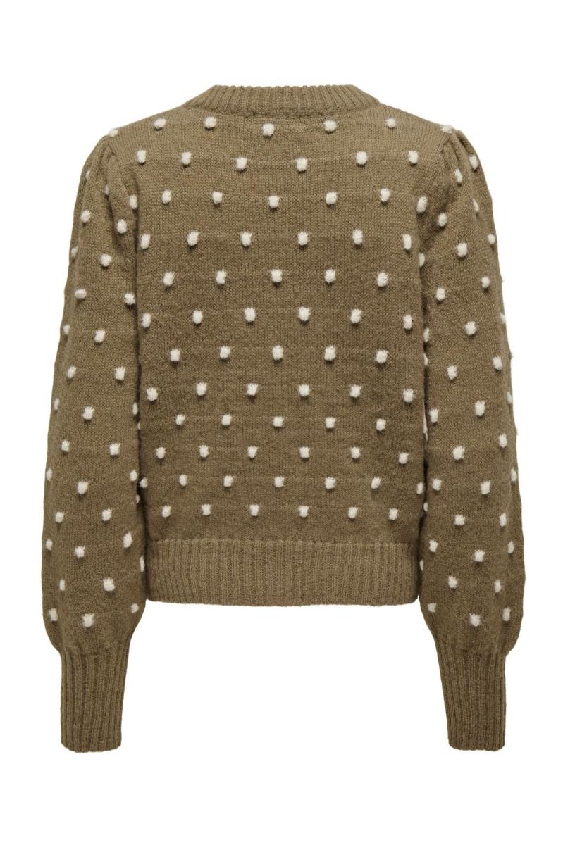 JDY - Strik - JDY Sigrid Life L/S On Puff Pull Knit Noos - Malt Ball/W. Cement 