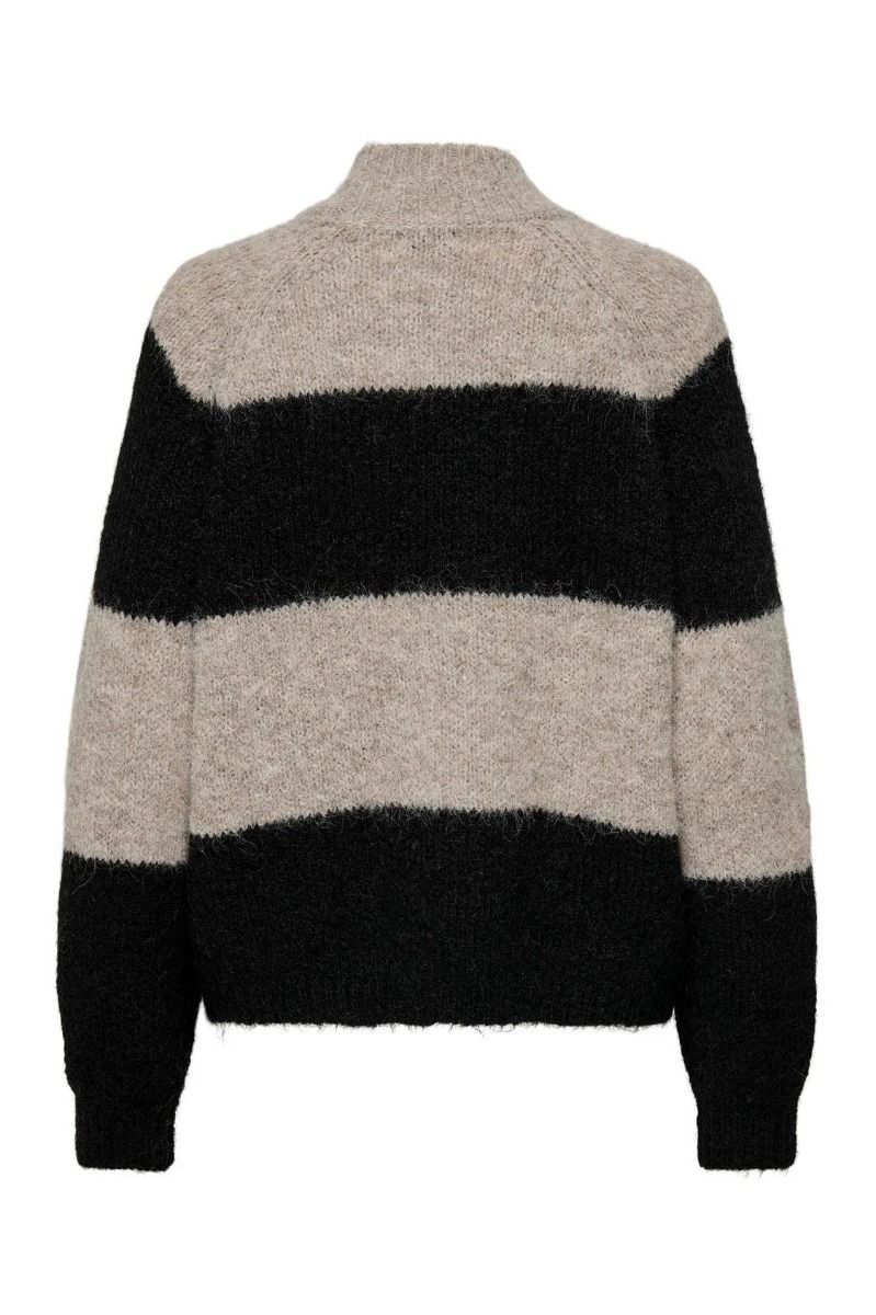 JDY - Strik - JDY  Zoey Life L/S Hn Raglan Pul Knt  - Chateau Gray/Black