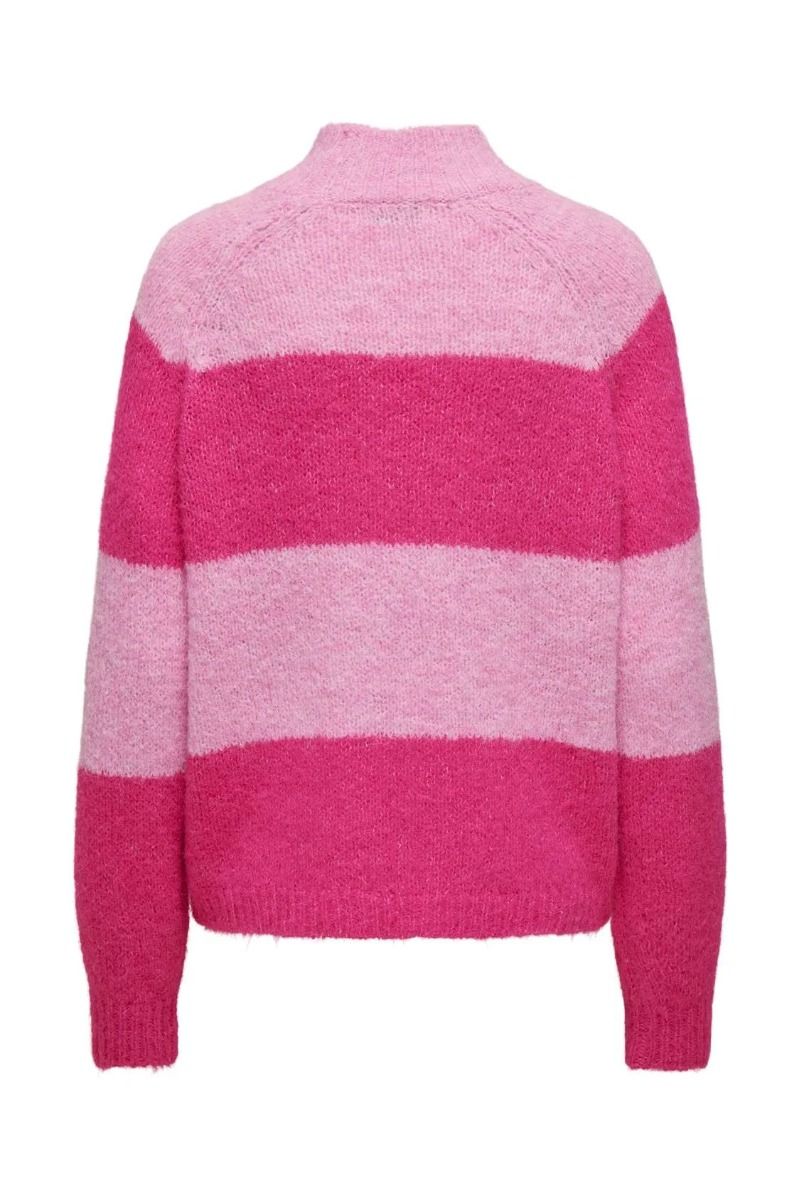 JDY - Strik - JDY Zoey Life L/S Hn Raglan Pul Knt - Fuchsia Fedora/Begonia Pink