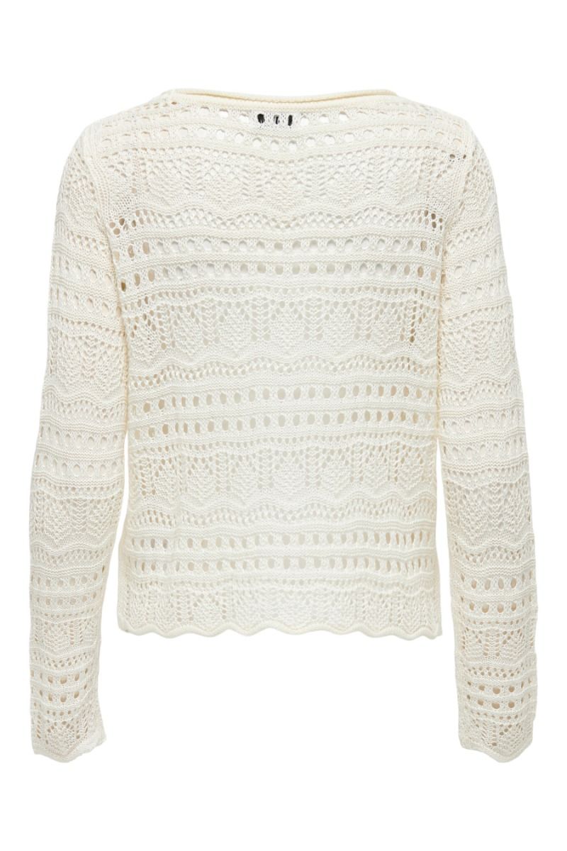 JDY - Bluse - Sun Lay L/S Boatneck Pullover - Eggnog