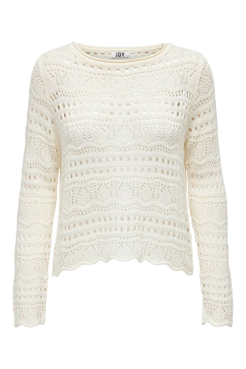 JDY - Bluse - Sun Lay L/S Boatneck Pullover - Eggnog