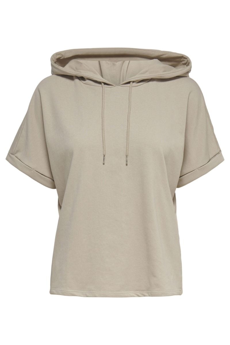 JDY - Sweat - Cindi Ivy Life SS Hood Sweat - Chateau Gray