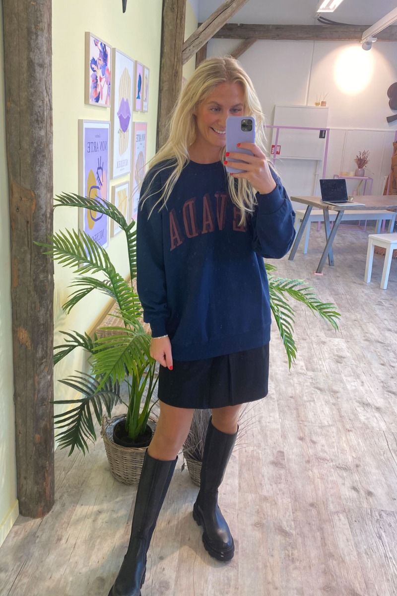 JDY - Rana L/S Long Print Sweat - Black Iris