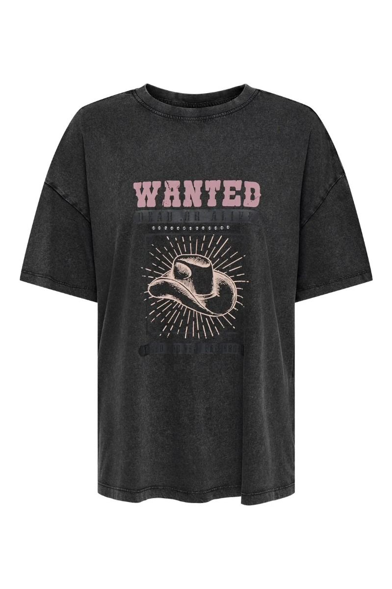 JDY - T-shirt - Jdycarla S/S O-Neck Stud T-Shirt - Phantom/wanted