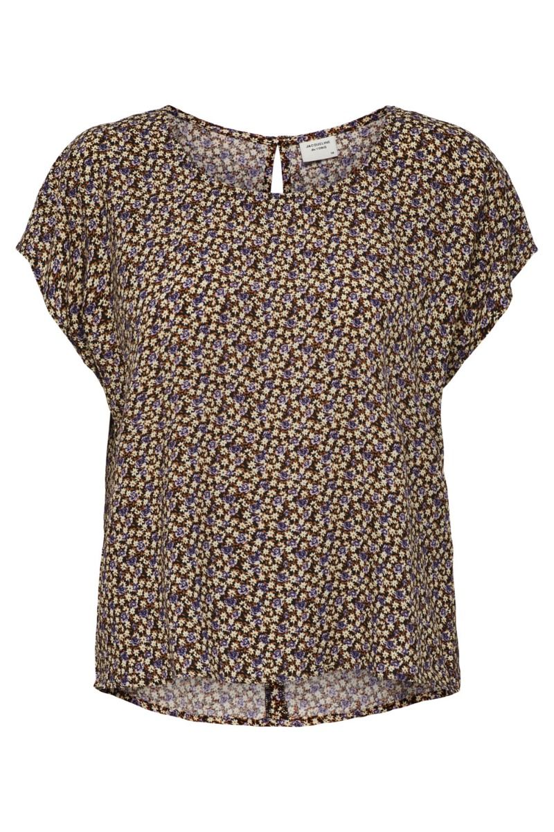 JDY - T-shirt - Staar Life SS Top - Black/Daisy Rose