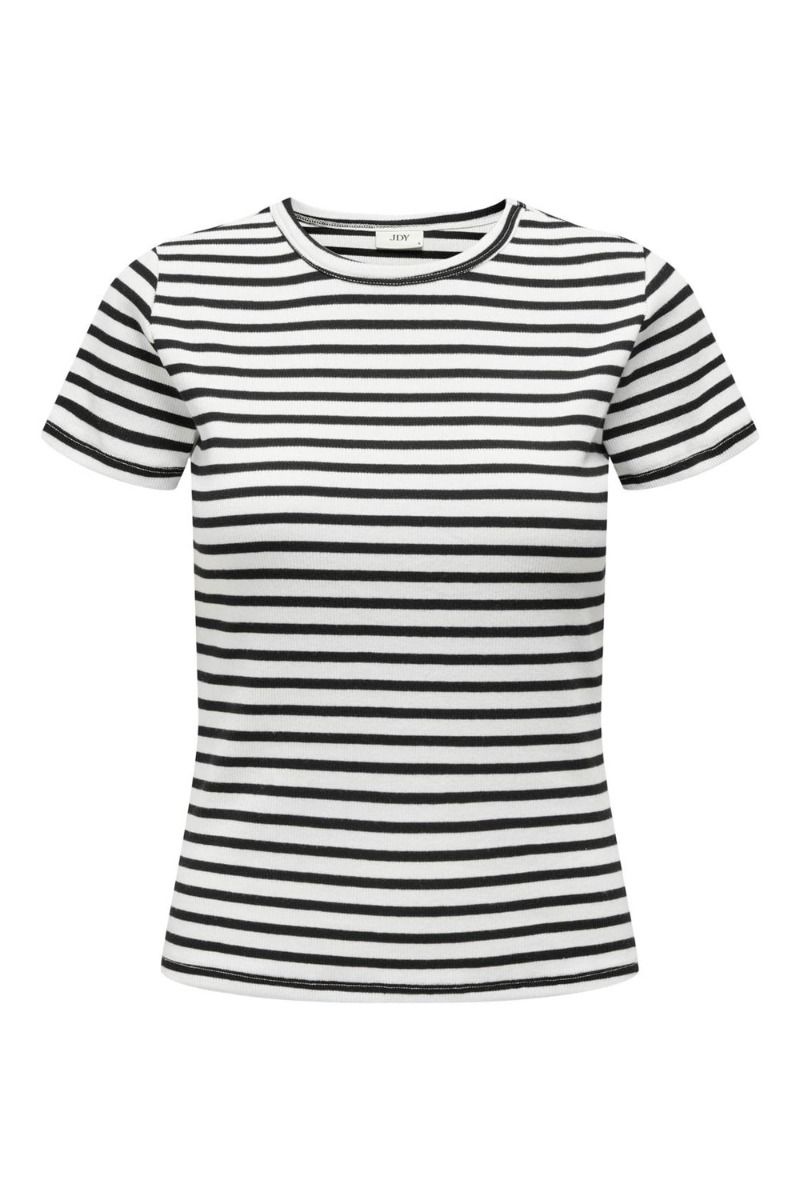 JDY - T-shirt - JDY Solar S/S O Neck Top - Cloud Dancer