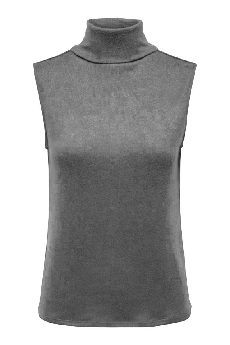 JDY - Top - JDY Tonsy S/L Waistcoat - Dark Grey Melange