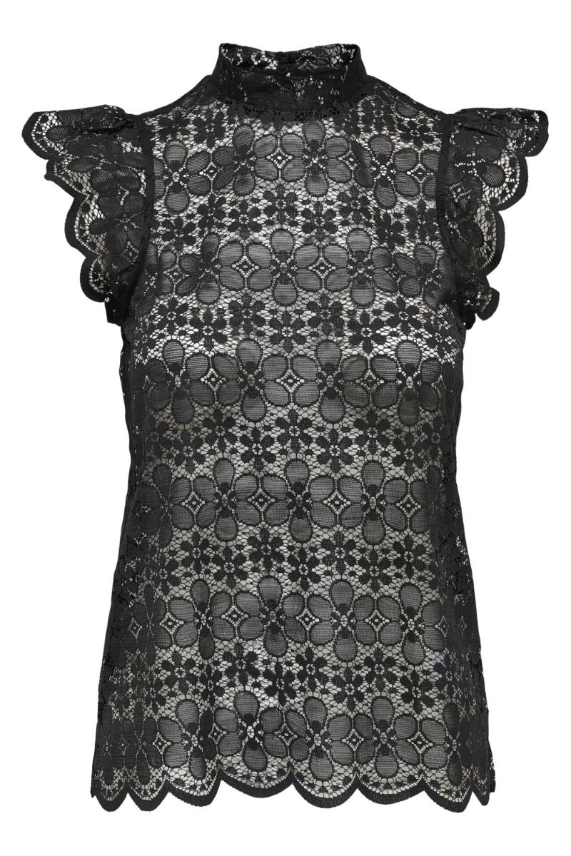 JDY - Top - JDY Blond S/L Lace Top - Black