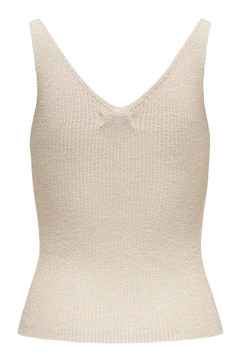 JDY - Top - Jdy Bodilla Lurex S/L Top Knt - Cloud Dancer