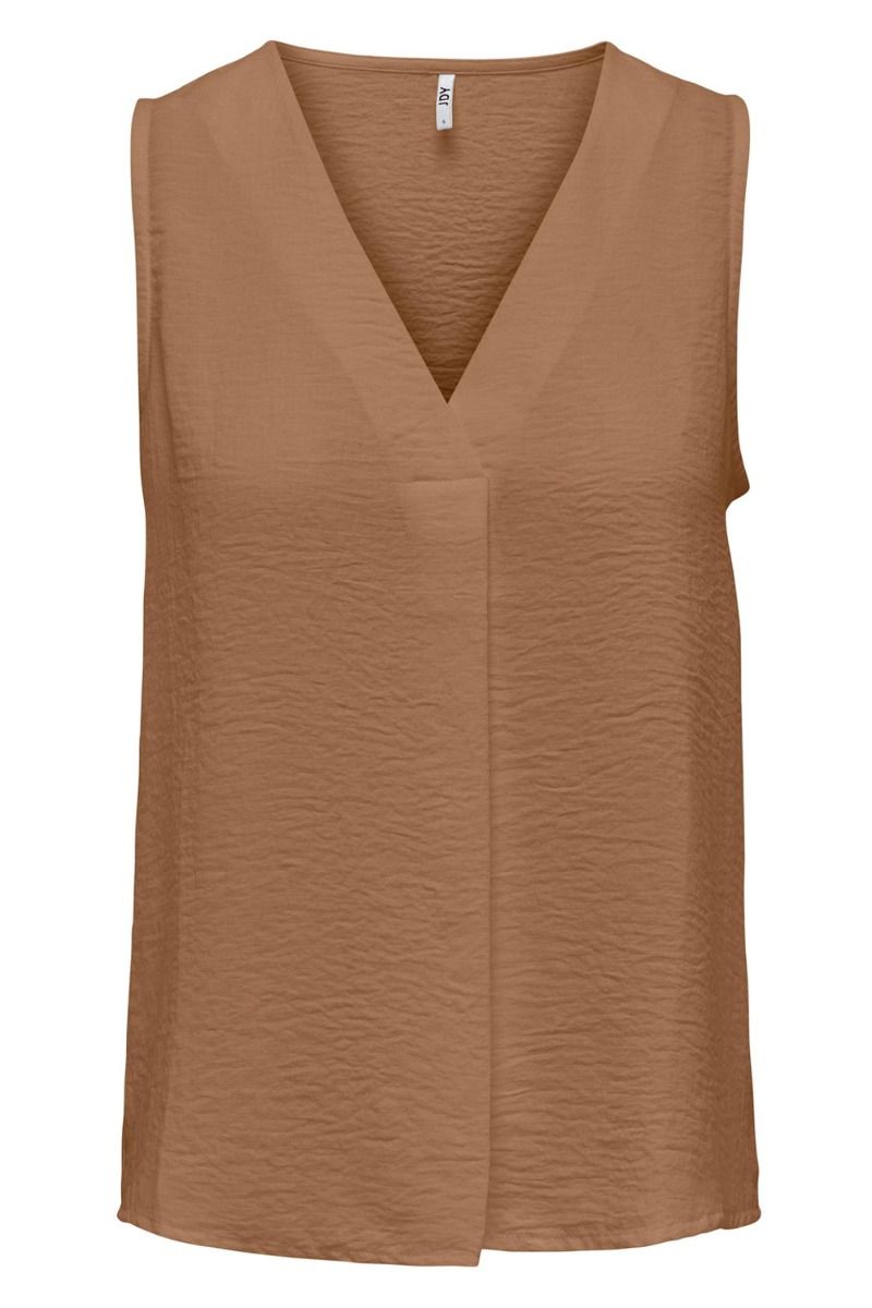 JDY - Top - JDY Divya S/L Top Wvn Dia - Toasted Coconut