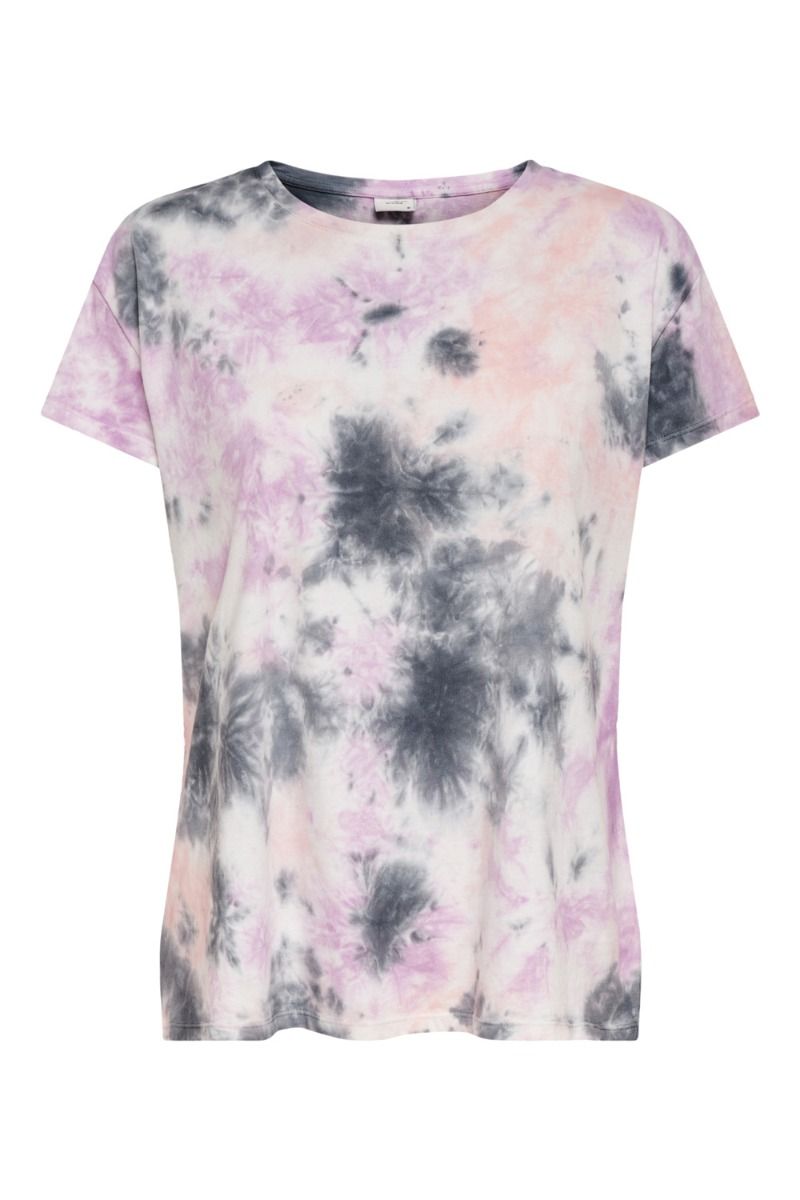 JDY - T-shirt - Coco Life SS Tie Dye Top - Cloud Dancer/Random Tie