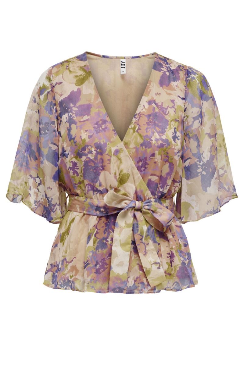 JDY - T-shirt - Dawn 2/4 Wrap Top - Peach Whip