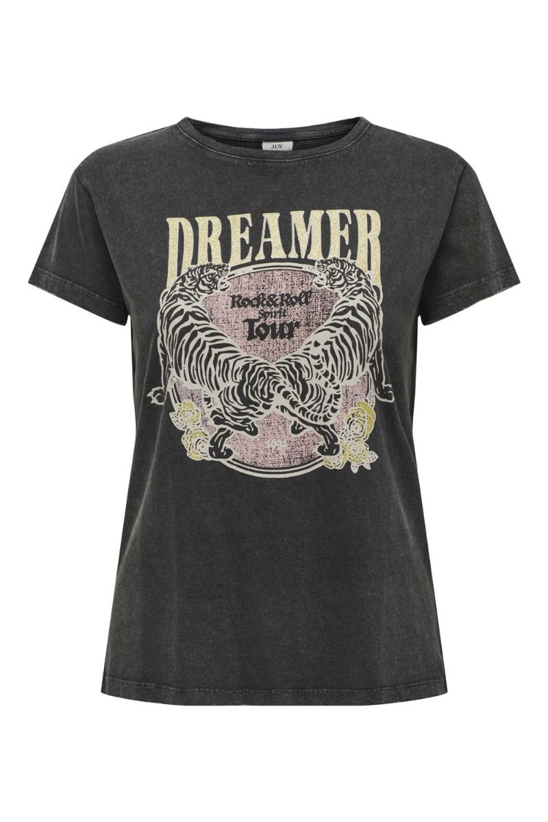 JDY - T-shirt - JDY Farock Life S/S Print Top - Black/Dreamer