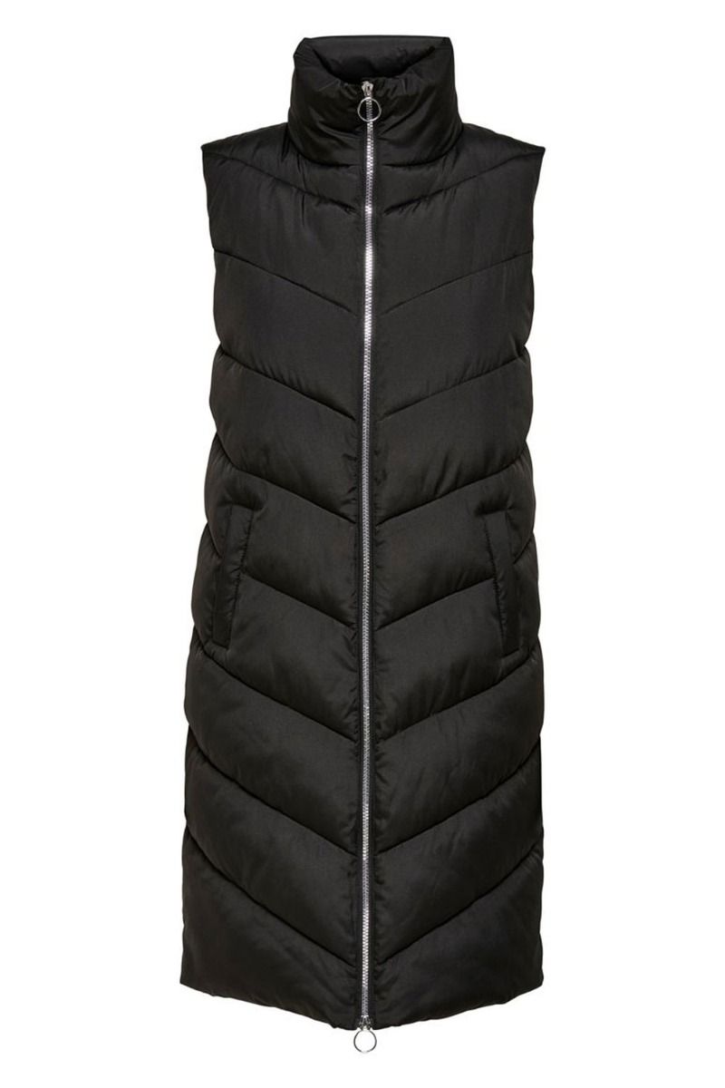 JDY - Vest - Finno Long Padded Waistcoat - Black