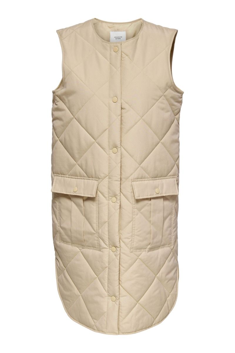 JDY - Vest - Diana Augusta Quilt Waistcoat - Smoke Gray