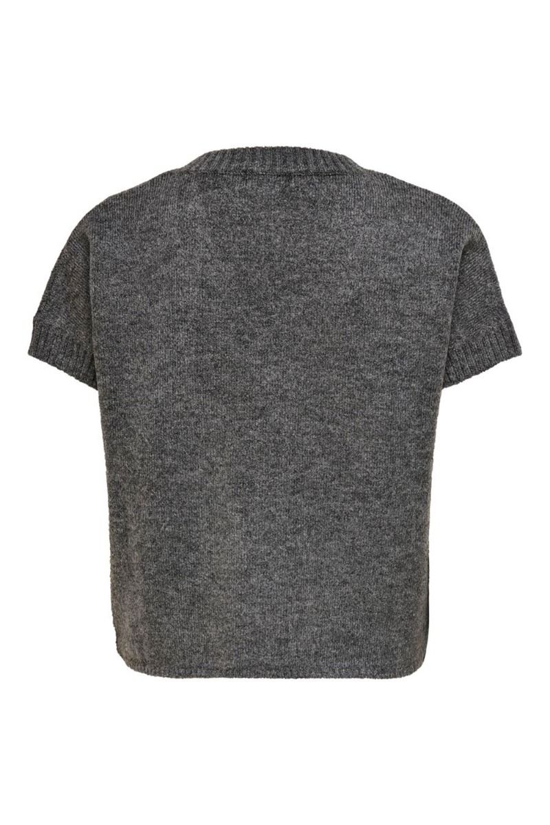 JDY - Vest - Rubi V-neck Vest - Dark Grey Melange