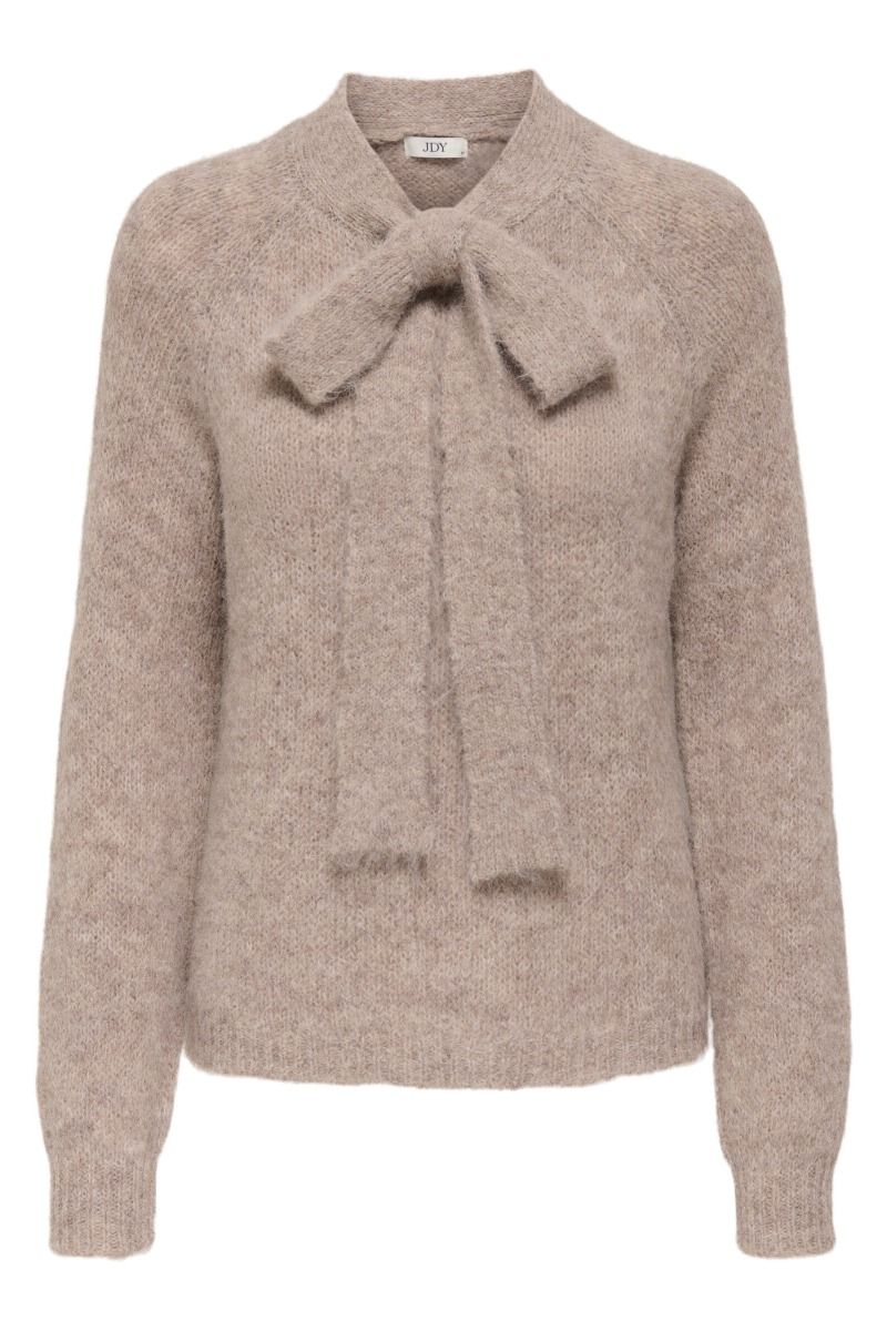 JDY - Strik - Jdyzoey Life L/S Bow Pullover Knt - Chateau Gray
