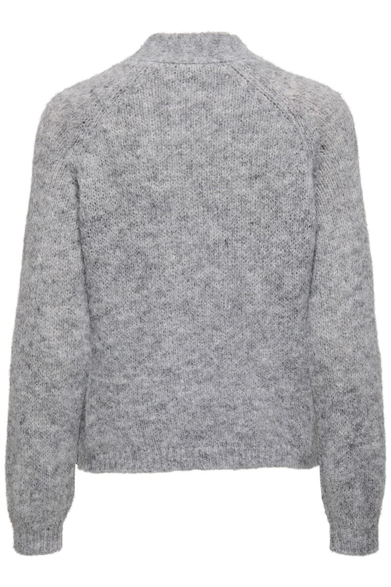 JDY - Strik - Jdyzoey Life L/S Bow Pullover Knt - Light Grey Melange