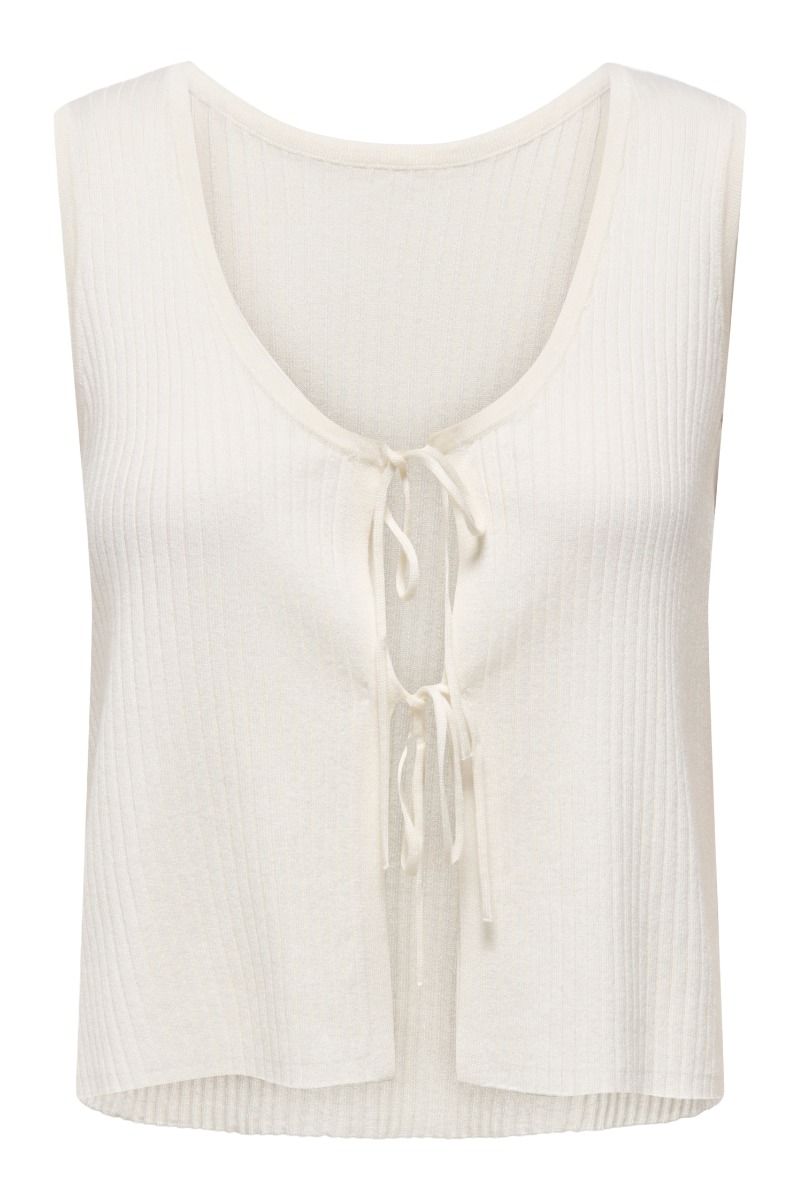 JDY - Top - Alexandra S/L Reversible Tie Top - Cloud Dancer