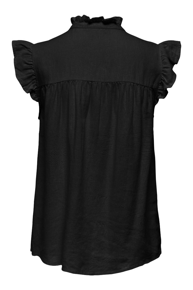 JDY - Top - Say S/L Linen Frill Top - Black