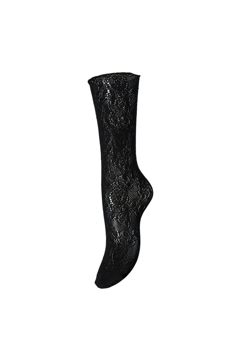 Pieces - Strømper - Jillo Lace Sock 2 Pack - Black-White