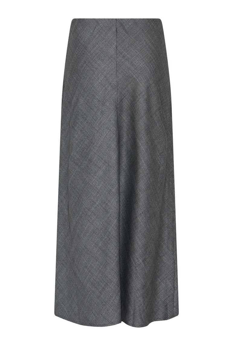 Bruuns Bazaar - Nederdel - Kura Joan skirt - Grey Herringbone